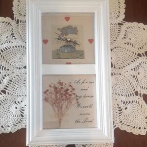 Angel Spreading Love Clock Shadowbox, Pressed Flowers & Bible Verse